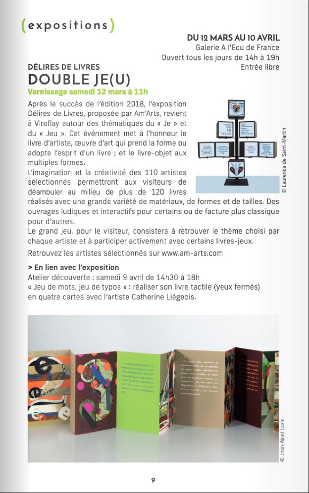 Laurence de Saint Martin st artiste commmuniqu&eacute; de presse Viroflay D&eacute;lires de Livres