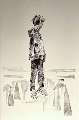 laurence de Saint Martin artiste affiche d&eacute;co peinture papier dessin po&eacute;sie encre porte espagne s&eacute;ville st