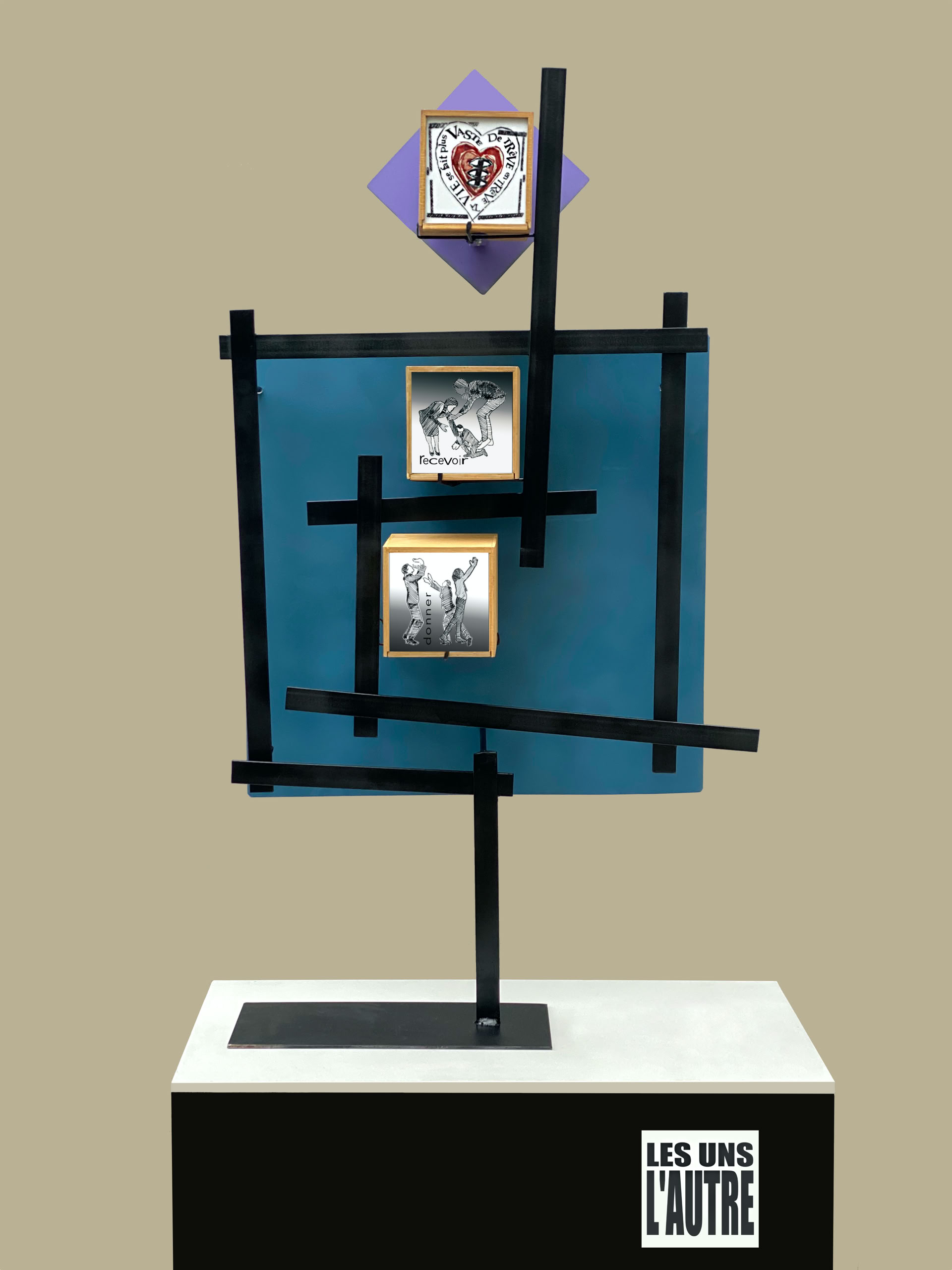 Laurence de Saint Martin st artiste sculpture les uns l'autre b&eacute;n&eacute;volat d&eacute;co originale boite &agrave; lumi&egrave;re