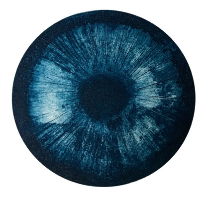 laurence de Saint Martin artiste affiche d&eacute;co peinture papier dessin po&eacute;sie encre st Voeux oeil bleu gravure eau-forte couleur estampe cuivre papier 