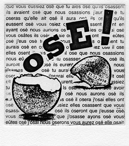 laurence de Saint Martin artiste st affiche d&eacute;co peinture papier dessin po&eacute;sie encre carte de voeux Ose gravure eau-forte estampe cuivre plaque