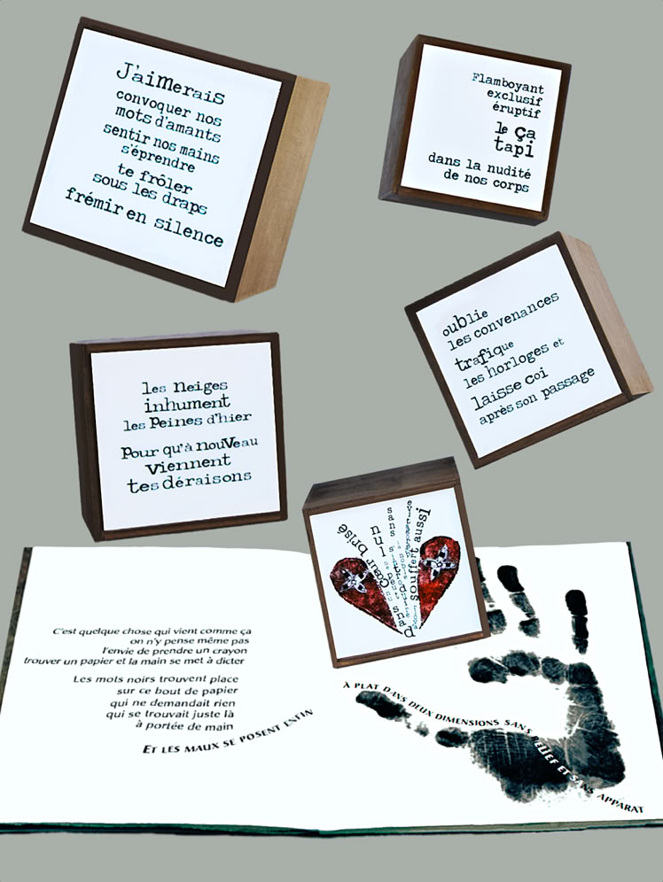 Laurence de Saint Martin st artiste photo montage des deux livres Je demain et Jeu de Main