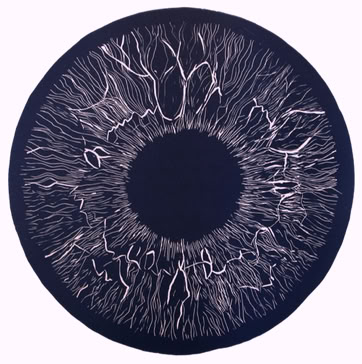 regard int&eacute;rieur intime soi linogravure trait gouge oeil laurence de Saint Martin artiste affiche d&eacute;co peinture papier dessin