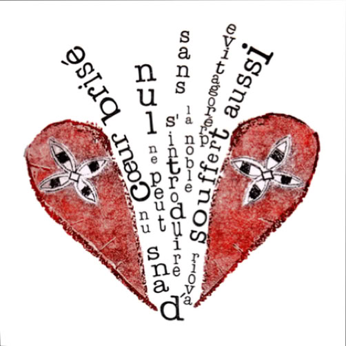 laurence de Saint Martin st artiste coeur quatrain &Eacute;milie Dickinson confidence boite lumi&egrave;re gravure veilleuse