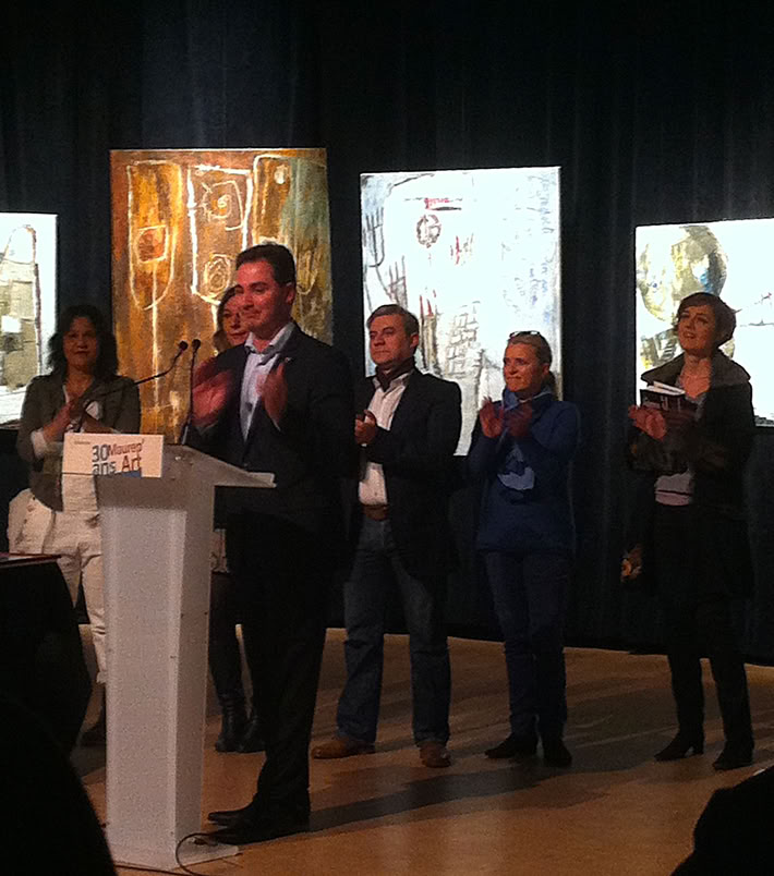 laurence de Saint Martin st artiste remise de prix Maurep'art 2015 gravure oeuvre papier