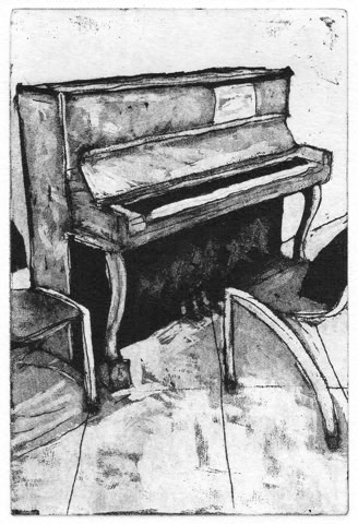 laurence de Saint Martin artiste affiche d&eacute;co peinture papier dessin po&eacute;sie encre piano tchaikovsky estampe gravure