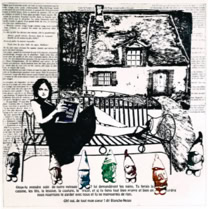 gravure noir et blanc plage famille estampe eau-forte aquatinte laurence de Saint Martin artiste yvelines estampes